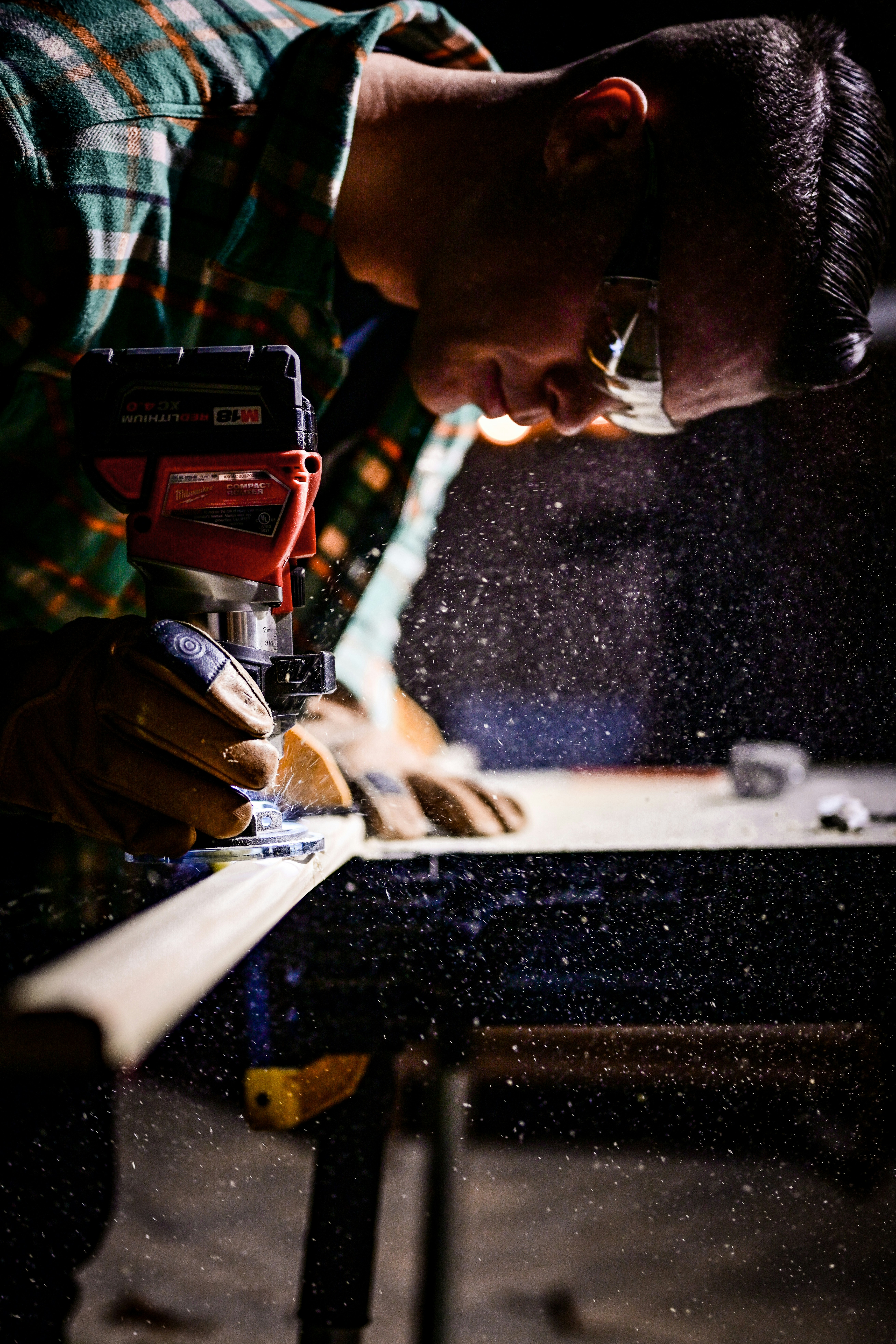 Trade professionals at work