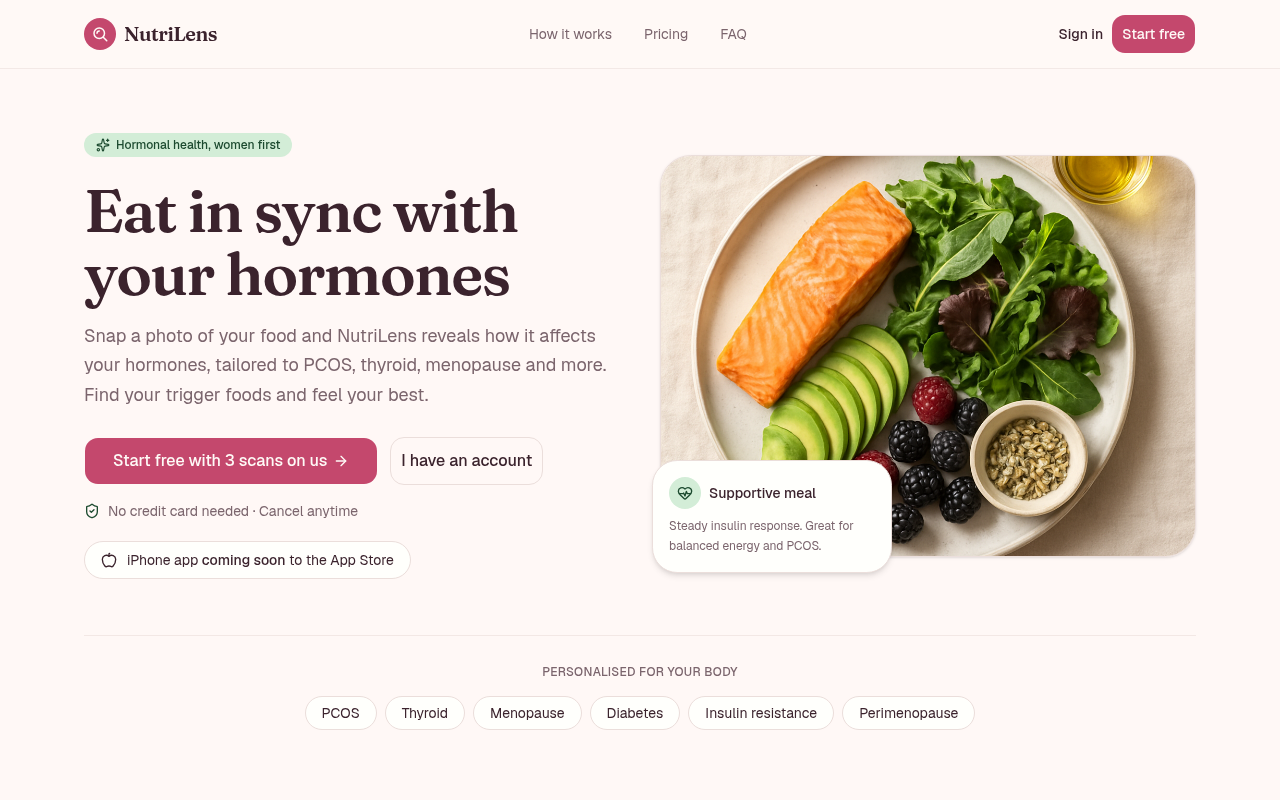 NutriLens website built by Nexa